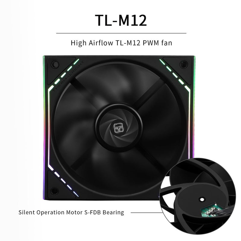 Thermalright مبرد وحدة المعالجة المركزية Aio الأسود فريزن إنفينيتي 360، مراوح TL-M12*3 PWM، مبرد مياه وحدة المعالجة المركزية، مرآة إنفينيتي ARGB، تبريد سائل لوحدة المعالجة المركزية 360: LGA1851/1700/1150/1151/1200/2011، تبريد مياه الكمبيوتر - Image 2